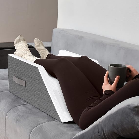 Kӧlbs Leg Elevation Pillow | Post Surgery | Stylish Chic Jacquard Cover | Ankle Knee Support Pillow for Injury After Surgery (Double Leg)