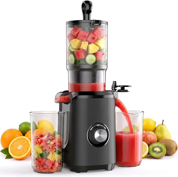 DUMOS Cold Press Juicer Machines, Masticating Juicer with 4.25 Feed Chute