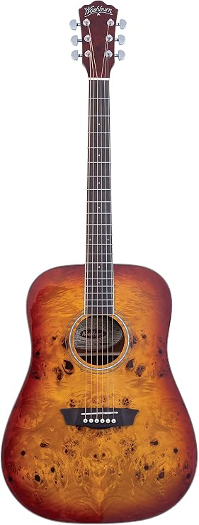 Washburn Deep Forest Burl D Acoustic Guitar, Amber Fade (DFBDA)