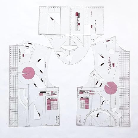 Fashion Design Sewing Ruler Set for Women's Blouse, School Student Apparel Drawing Template, Teaching Prototype Ruler