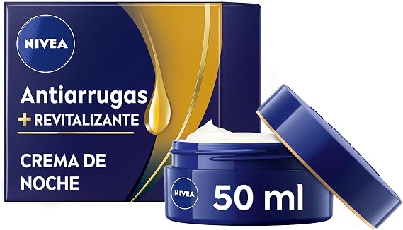 NIVEA Revitalizing Anti-Wrinkle Night Cream 55+ Moisturizing - With Avocado Oil, Calcium, Panthenol - Reduces Wrinkles, Expression Lines - Stimulates Skin Renewal - Mature Skin - 50 ml
