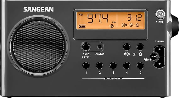 SANGEAN SG-106 AM/FM Compact Digital Tuning Portable Receiver (Black)