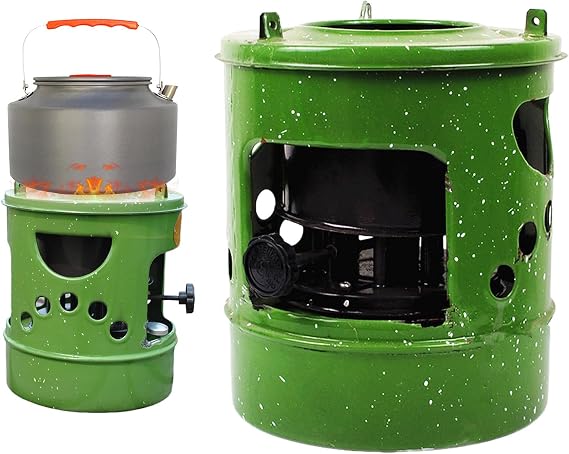 Portable Kerosene Stove, Fogon De Petroleo Para Cuba, Lightweight 10-Wicks Camp Stove Heater Outdoor Cooking BBQ Picnic Camping Backpacking Hiking Kerosene Furnace Burner (Green, for 2-4 people)