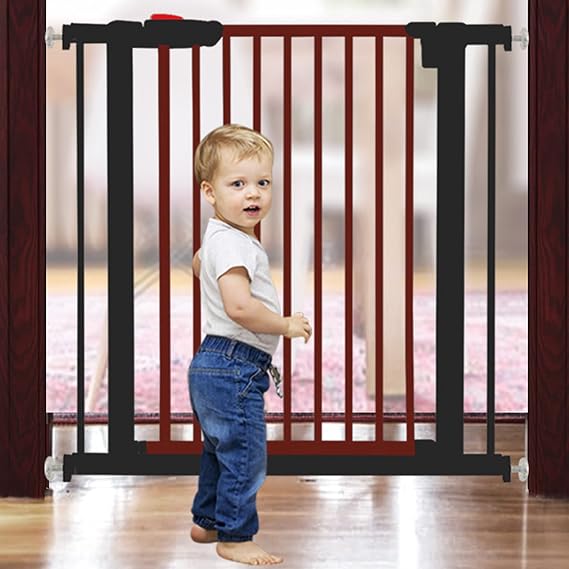 Safety Gate Auto Close Swing Shut Stair Fence Without Drilling Safety Gates Stairs Pressure Fit Pet Fence for Baby, Children, Toddlers, Pets/172-181Cm