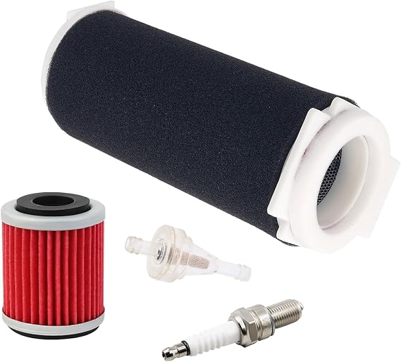 Motorcycle Air Filter 1UY-14451-00-00 & Oil Filter 1UY-13440-02-00 & Fuel Filter & Spark Plug Compatible With Yamaha YFM350FX Wolverine 350 4x4 1996-2005 YFM350X Warrior 1987-2004 YFM350R Raptor 05-13