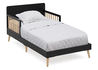 Delta Children Logan Wood Toddler Bed, Greenguard Gold Certified, Midnight GreyNatural