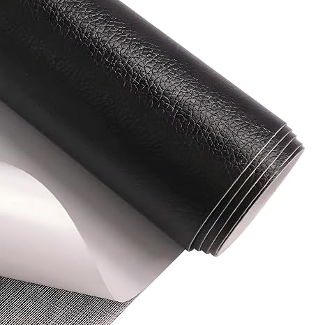 Leather Repair Patch, Self Adhesive Leather Repair, Large Leather Repair Tape for Sofa, Car Seats, Furniture, Cabinets, Chairs, Handbags (Black, 79" L x 16" W)