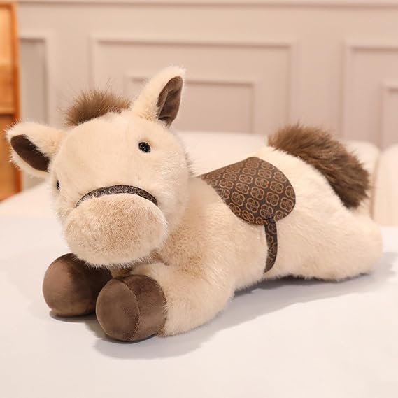 PEACH CAT Horse Stuffed Animal 10" Cute Horse Plush Soft Plushies Toys Gifts for Kids Beige