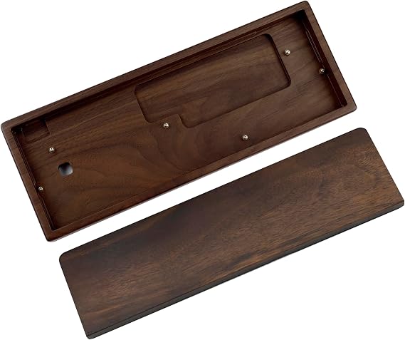 NPKC GH60 Solid Wooden Case Wrist Rest for 60% Mini Mechanical Gaming Keyboard Compatible Poker2 Pok3r Faceu 60 (Walnut)