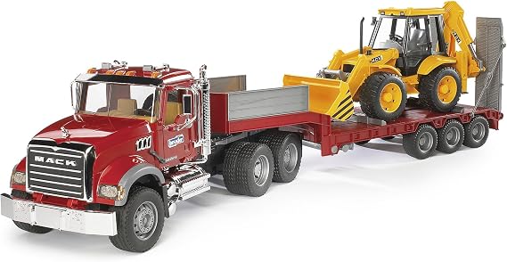 Bruder - Mack Granite Jcb Taşıyan Tır Ölçekli Model