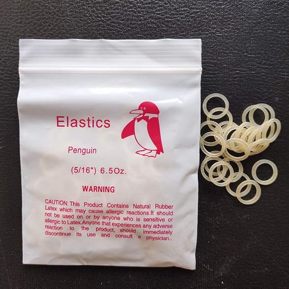 5000 pcs Orthodontic Elastic Rubber Bands Small Rubberbands Dreadlocks Hair Braids Fix Tooth Gap, Free Elastic Placer for Braces (6.5 oz, Penguin 5/16 inch)