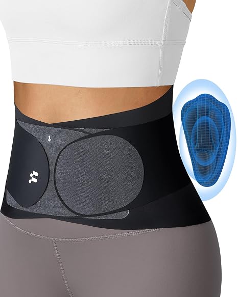 Fitomo Back Support Belt for Men Women, 0.5mm Ultra-Thin Yoga Fabric