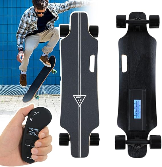 Electric Skateboard/Electric Longboard W/4-Speed Remote - 700w Drive, 35km/H Speed, 7-Ply Maple Stability, 330lbs Max For Beginners To Advanced dualdrive16km