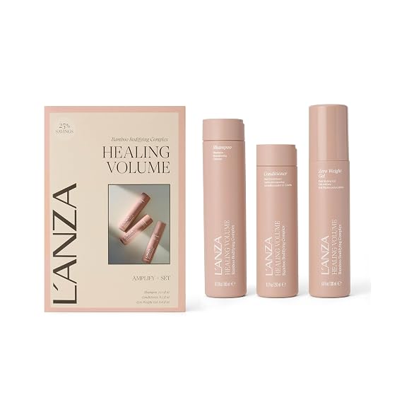L'ANZA Healing Volume Hair Kit - Shampoo, Conditioner & Hair Gel | Volumizing Hair Set, Zero Weight Gel, Thickening Shampoo & Conditioner Set, Volumizing, Boosts Body, Anti-Frizz & Humidity