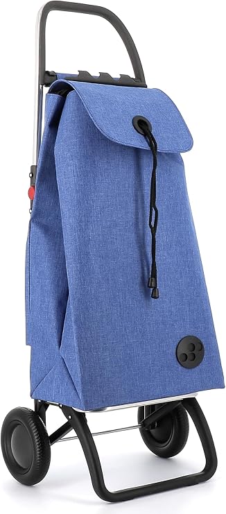 ROLSER I-Max Tweed 2 Wheel Foldable Shopping Trolley - Blue