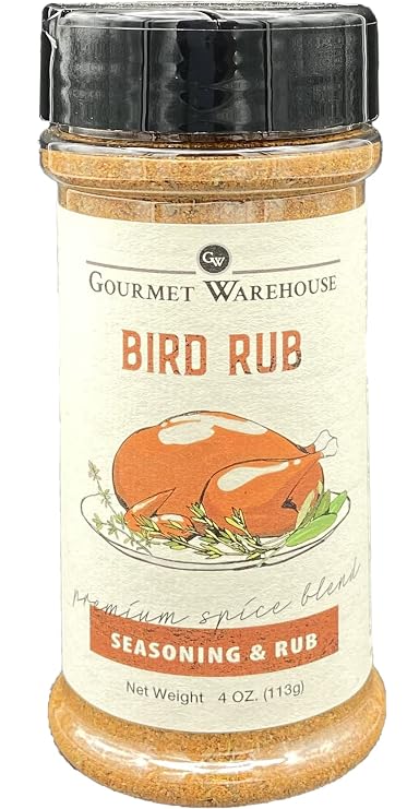 Gourmet Warehouse Bird Rub Seasoning Spice | Handcrafted In Small Batches | Gluten-Free No MSG | 4 Ounces (Pack of 1)