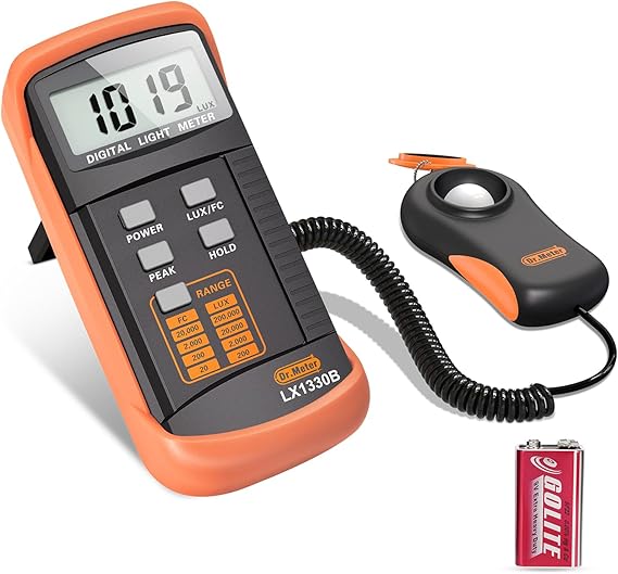 Dr.meter Digital Illuminance Light Meter 0-200,000 Lux Range Lux Meter