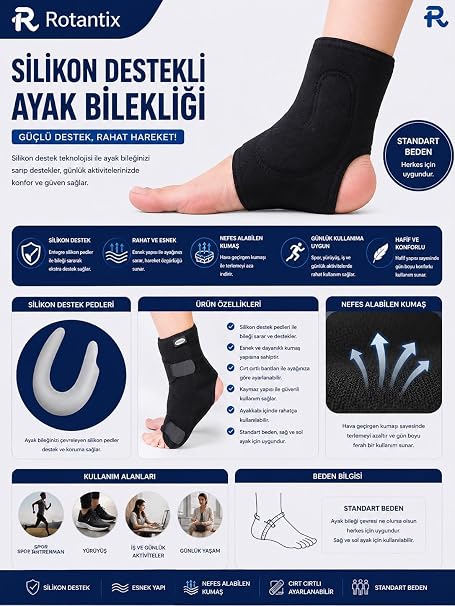 Silikon Destekli Ortopedik Ayak Bilekliği