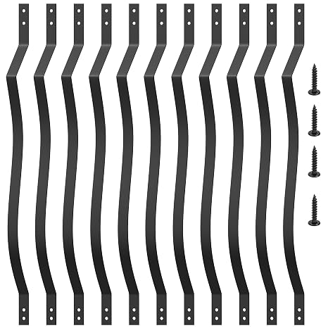 Akenow 26 Pack - 32.25 x 1 Deck Spindles,Metal Deck Balusters with Screws, Iron Balusters for Deck Railing, Heavy Duty Staircase Balusters, Porch Railing