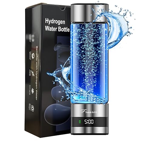Hydrogen Water Bottle, Up to 6000 PPB Hydrogen Water Bottle Generator, Portable Athletic Performance & Hydration System, Healthy Gift for Family, Friends, Clients (Silver)