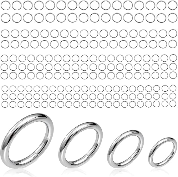 2000 PCs Stainless Steel Jump Rings for Jewelry Making (Mixed Size) | 2000 Pieces, 4 Sizes 4-7mm, 20 Gauge Thickness, Silver