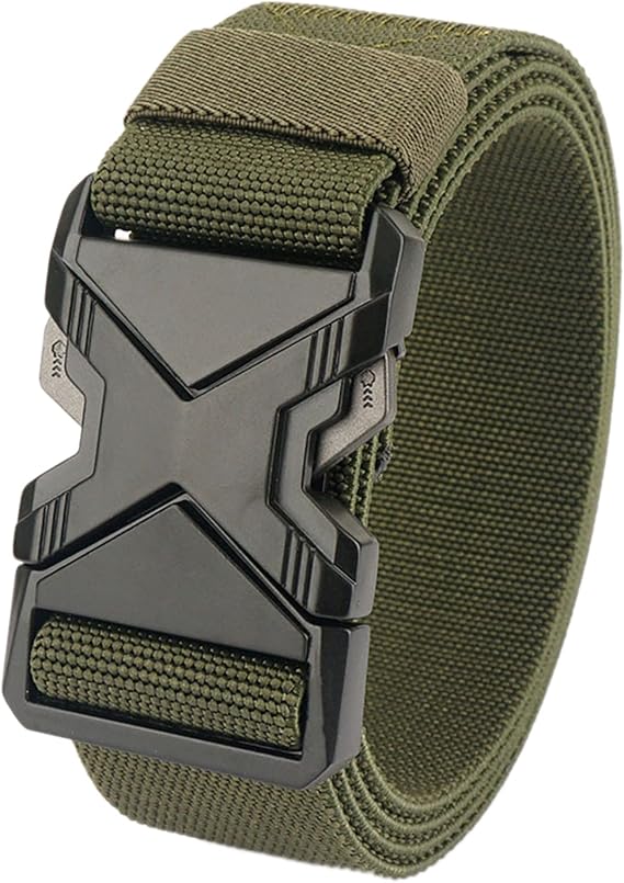 Cicilin Mens Quick Release Tactical Belt Military Work Elastic Web Work Adjustable Belt
