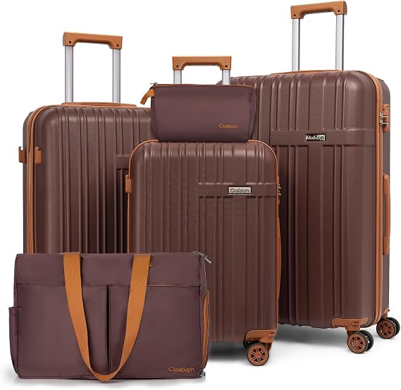 Luggage Sets 5 Pcs, Hardshell Lightweight Durable Suitcase With TSA-Lock