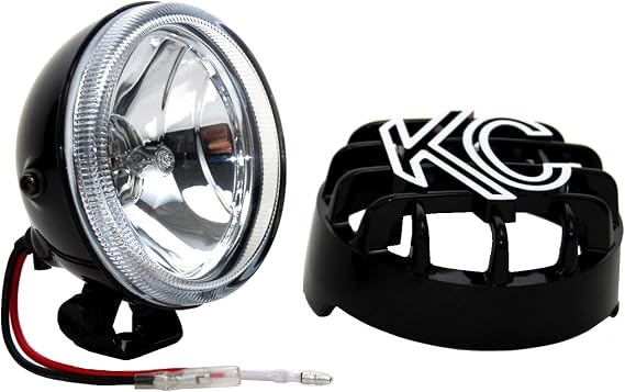 KC HiLiTES 1490 Rally 400 4" 55w Single Driving Light with ABS Stone Guard, Black