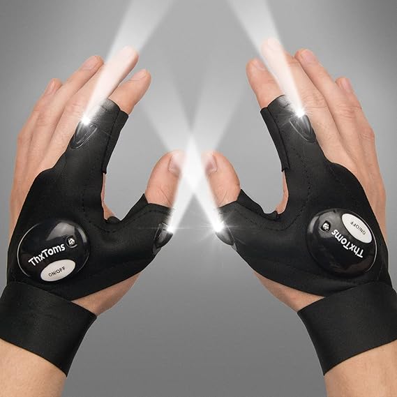 ThxToms LED Flashlight Gloves, Stocking Stuffers for Men Dad Husband Adults