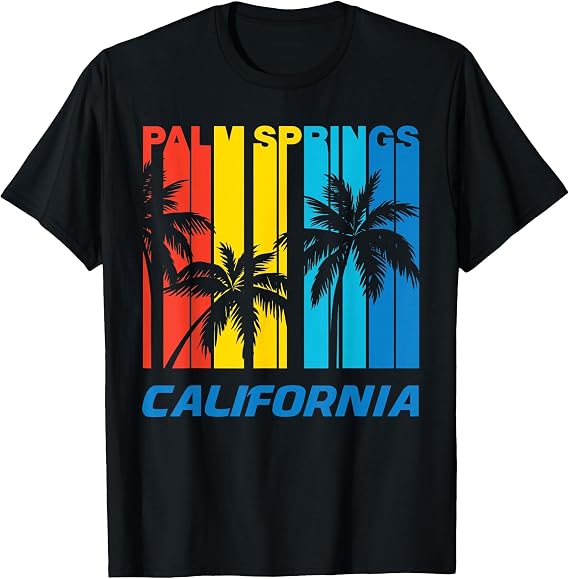 Retro Palm Springs California Palm Trees Vacation T-Shirt
