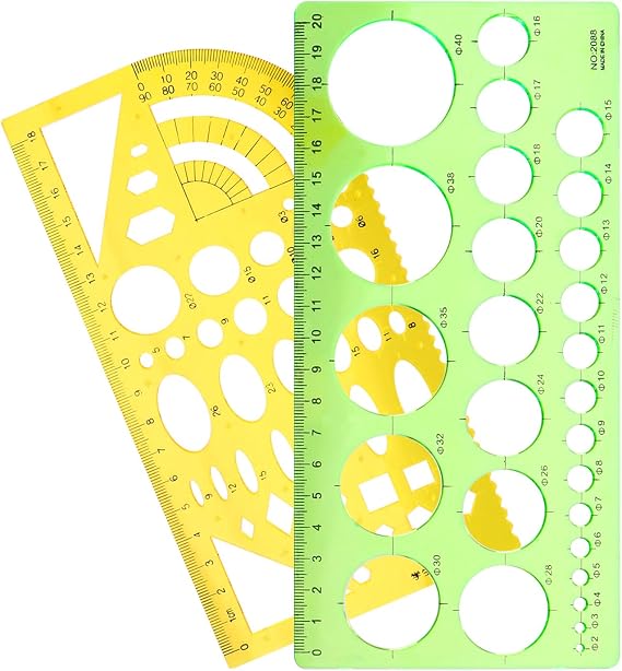 Circle Template Plastic Circle Stencil Multifunctional Circle Template for Drawing Measuring Geometry Circle Stencils Drafting Tools Circle Templates for Office School Building Formwork