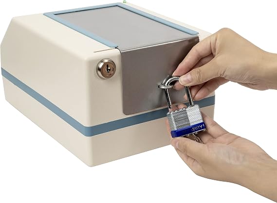 e-Pill CompuMed Safe Automatic Pill Dispenser Tamper-Resistant Medication Dispenser with Metal Locking Cover & Padlock for Secure Medication Management