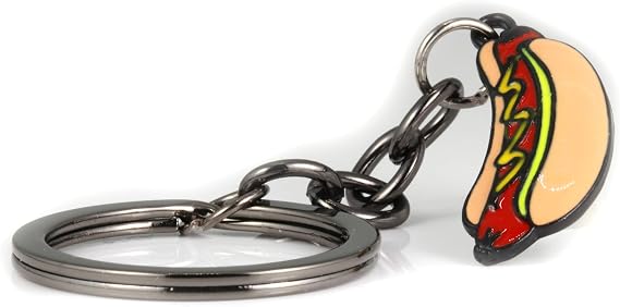 Dave The Bunny Hot Dog Charm Keychain