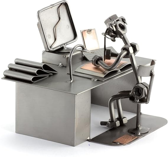 Steelman24 Computer Sculpture Nuts and Bolts Handmade Ornaments Made in Germany Metal Figurine