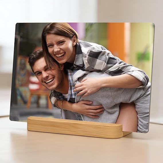 LOUISMIAA Custom Metal Picture Frame Prints,Personalized Photo Frames with Easel,Customized Metal Collage Picture Frame Gift for Family,Lover,Friend,Couple