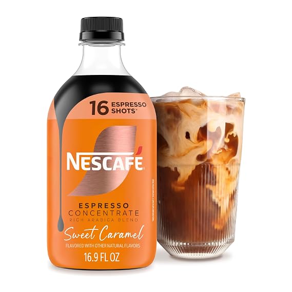 NESCAFE Espresso Concentrate Caramel Flavored, 16.9 fl oz Bottle