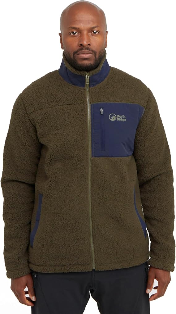 NORTH RIDGE Men's Swift Full Zip Fleece Jacket with High Neck & 3 Pockets, Comfortable, Warm & Cosy Heavyweight Midlayer