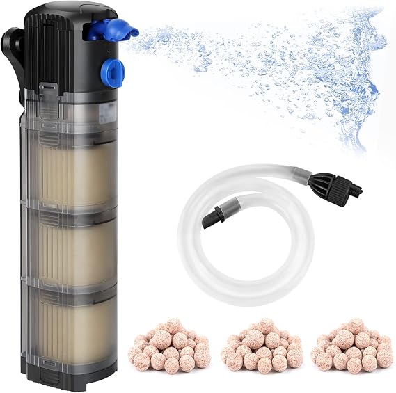 Forever Speed Aquarium Inner Filter Adjustable 3 in 1 Aquarium Filter Fish Tank Filter 1500L/H, Suitable for Aquarium 100-300L 25W