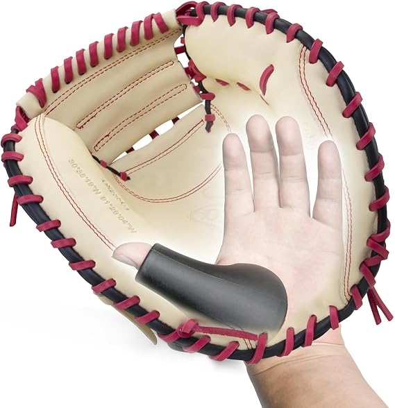 Catcher's Thumb Shield Baseball Thumb Guard for Baseball & Softball Catchers Thumb Protector for Baseball Catcher Gear Training Aid Catcher Accessories Reduce Sting-Black