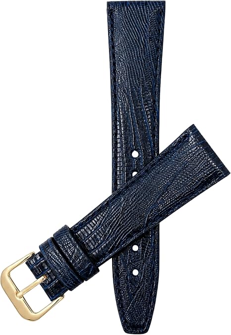Lizard Pattern Leather Watch Band, 10mm-20mm, Flat Replacement Strap