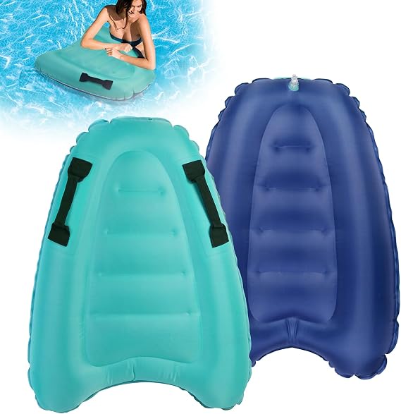 Inflatable Surfboard With Handles, Summer Water Toys For Beach Pool, Safe Floating Surf Mat For Swimming Learn To Surfing Water Fun Lightweight Boogie Board For Adults Beach Must Haves
