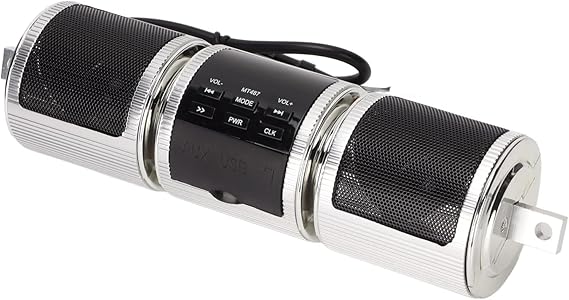 Bluetooth Motorcycle Stereo Speaker, 7/8-1.25in Handlebar Mount MP3 Music Player Audio Amplifier System, Motorcycle Speaker Soundbar for Motorcycle, ATV, EBike,