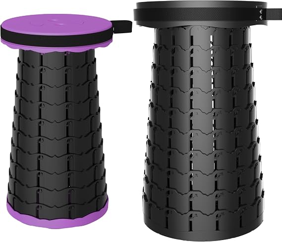 Folding Stool 2-Pack,L + XXL Collapsible Stool with Cushion
