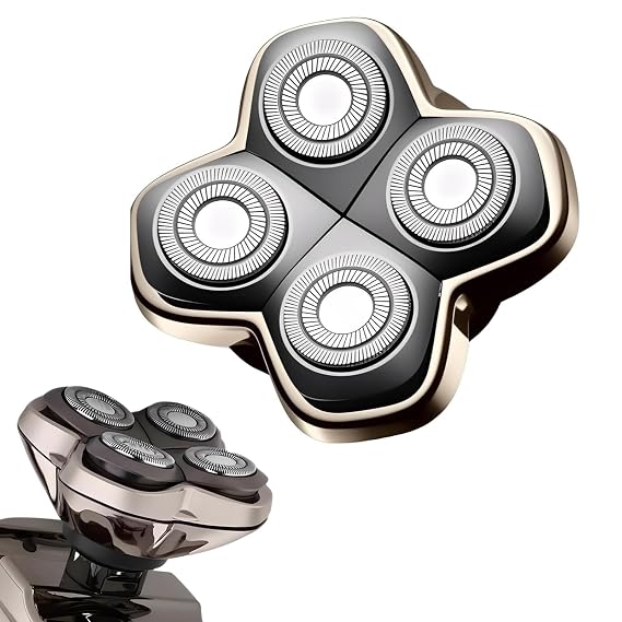 PRO 4 Head Replacement Blade Compatible with Pitbull Shaver Replacement Blade,Rotary 4 Blades Compatible with Skull Pitbull Gold/Silver/Platinum PRO,Blades Fit for Butterfly Kiss Head Shavers,1Pack.