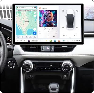 MekedeTech DUDUAUTO DUDU7 Dash Kit for Toyota RAV4 2019-2023,13 inch 2K Touch Screen Car Stereo 12G RAM 512G ROM