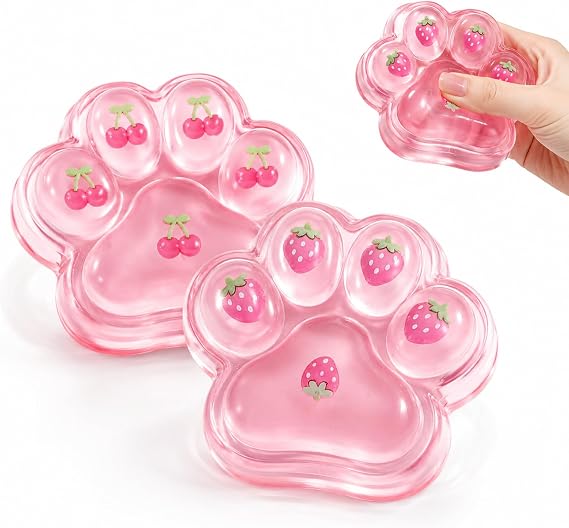 2 PCS Taba Squishy Paw Ornament, Cat Paw Desktop Embellishment, Portable Table Accessory for Office Layout Arrangement and Delicate Decorative Gifts for Adult Users