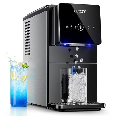 ecozy Nugget Ice Makers Countertop Dispenser, 40lbs Per Day, Touch-Free Ice