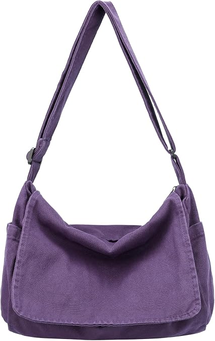 Canvas Messenger Crossbody Bag for Women Men Vintage | Vintage satchel crossbody sling bag, casual daily use, canvas shoulder bag for work travel
