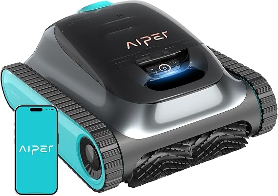 2026 Upgrade Aiper Scuba S1 Robotic Pool Cleaner, 270 Min Runtime, FloorWallWaterlineShallow Area Cleaning, Weekly Custom Cleaning, Smarter Navigation, 11 High-Precision Sensors, App Support-Teal