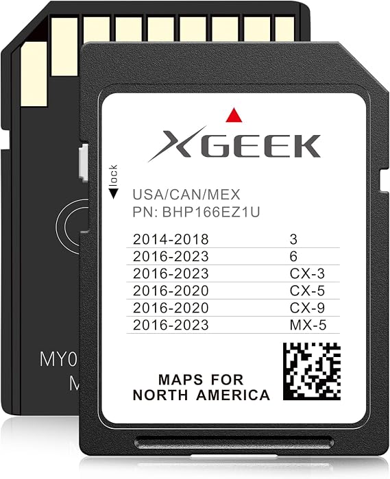 XGEEK Navigation SD Card BHP166EZ1U Compatible with Mazda Connect 1 System